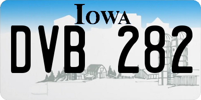 IA license plate DVB282