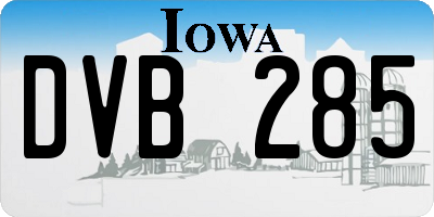 IA license plate DVB285