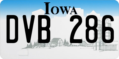 IA license plate DVB286
