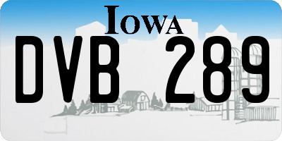 IA license plate DVB289