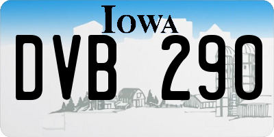 IA license plate DVB290