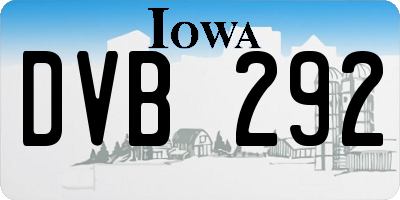 IA license plate DVB292