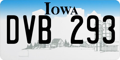 IA license plate DVB293