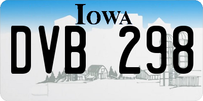 IA license plate DVB298