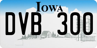 IA license plate DVB300