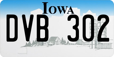 IA license plate DVB302
