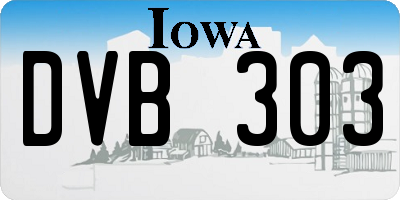 IA license plate DVB303