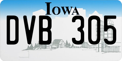 IA license plate DVB305