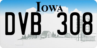 IA license plate DVB308