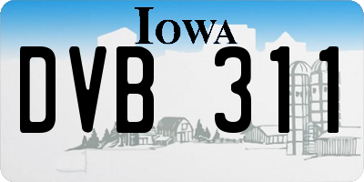 IA license plate DVB311