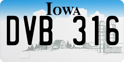 IA license plate DVB316