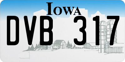 IA license plate DVB317