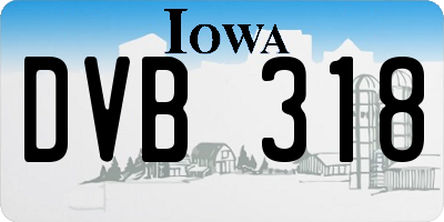 IA license plate DVB318