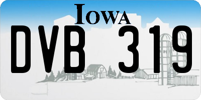 IA license plate DVB319