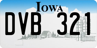 IA license plate DVB321
