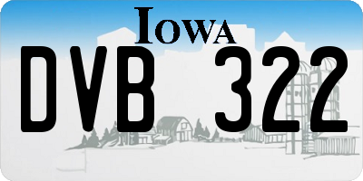 IA license plate DVB322