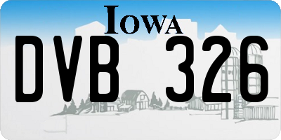 IA license plate DVB326