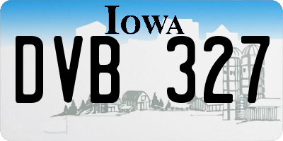 IA license plate DVB327