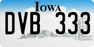IA license plate DVB333