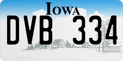 IA license plate DVB334
