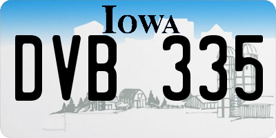 IA license plate DVB335