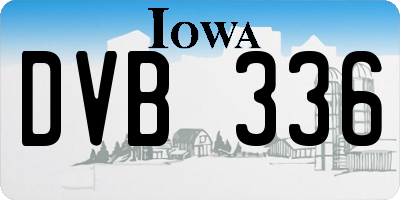 IA license plate DVB336