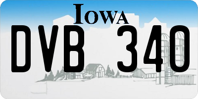 IA license plate DVB340