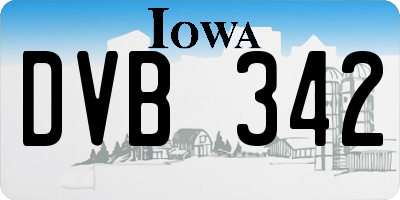 IA license plate DVB342