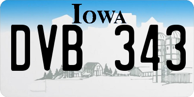 IA license plate DVB343