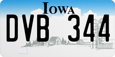 IA license plate DVB344