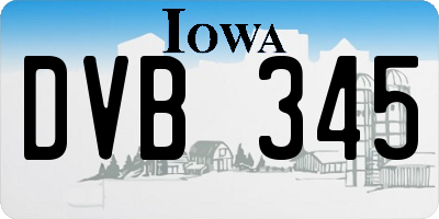 IA license plate DVB345