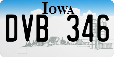 IA license plate DVB346