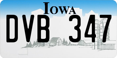 IA license plate DVB347
