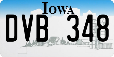 IA license plate DVB348
