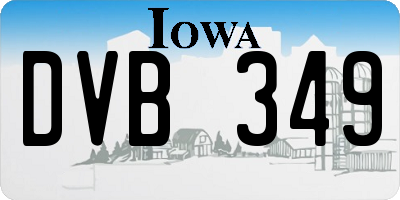 IA license plate DVB349