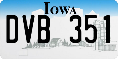 IA license plate DVB351
