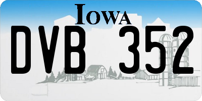 IA license plate DVB352