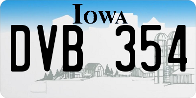 IA license plate DVB354