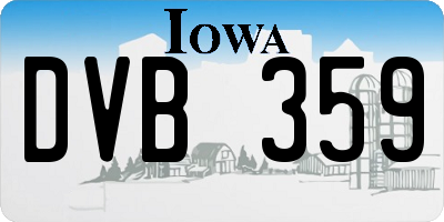 IA license plate DVB359