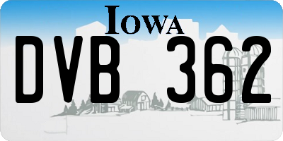 IA license plate DVB362