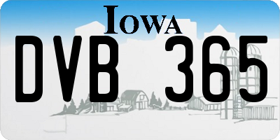 IA license plate DVB365