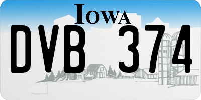 IA license plate DVB374
