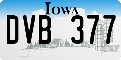 IA license plate DVB377