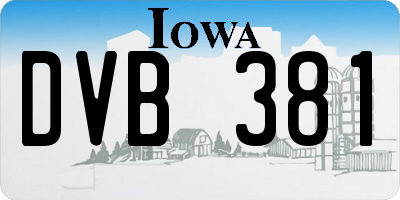 IA license plate DVB381