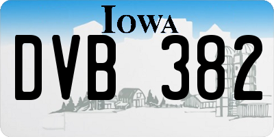 IA license plate DVB382