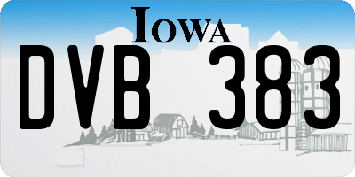 IA license plate DVB383