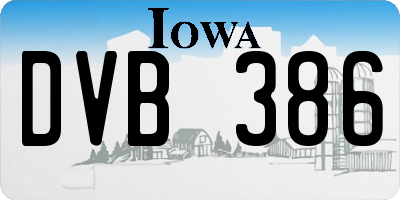 IA license plate DVB386