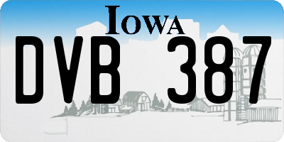 IA license plate DVB387