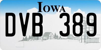IA license plate DVB389