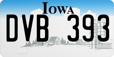 IA license plate DVB393